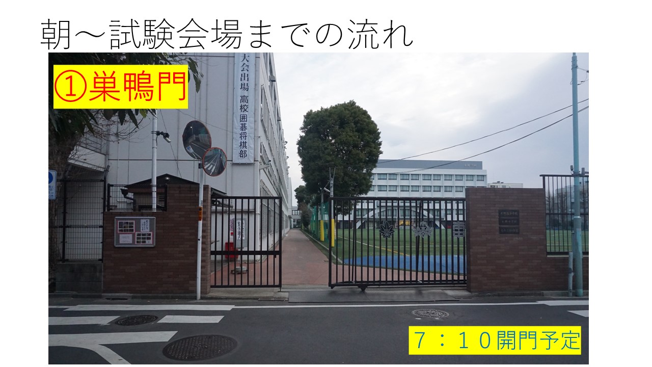 入試当日　朝～考査場までの流れ（参考写真）